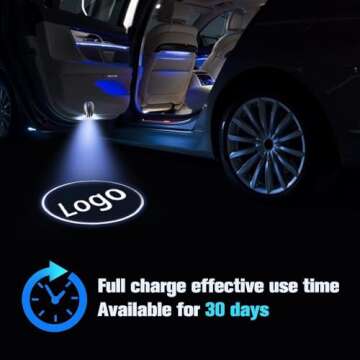 Rechargeable Wireless LED Car Door Projector Lights