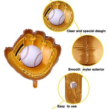 YUJUN 13PCS Baseball Balloons for Sports Parties