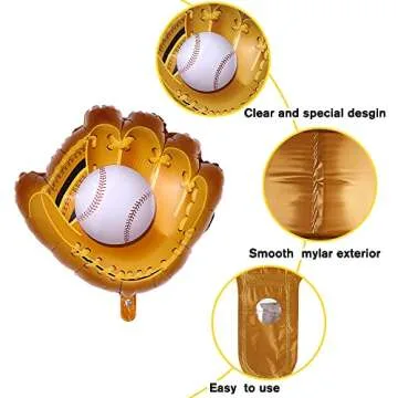 YUJUN 13PCS Baseball Balloons for Sports Parties