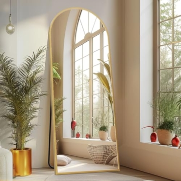 Sweetcrispy Arched Full Length Mirror 64"x21" Full Body Mirror Floor Mirror Standing Hanging or Lean...