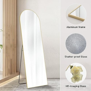 Sweetcrispy Full Length Mirror with Elegant Gold Frame