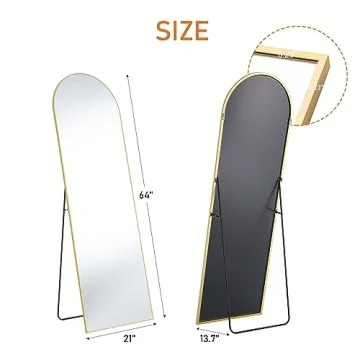 Sweetcrispy Full Length Mirror with Elegant Gold Frame
