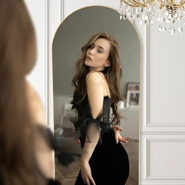 Sweetcrispy Full Length Mirror with Elegant Gold Frame