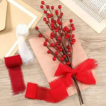 6 Handmade Chiffon Fringe Ribbons for Crafts & Gifts