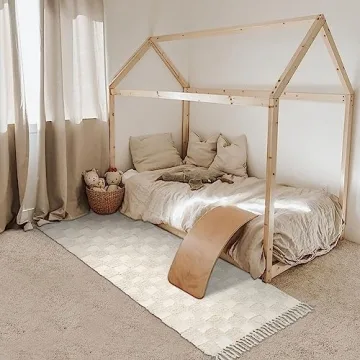 Buy Lanffia Checkerboard Tufted Rug - Stylish and Washable