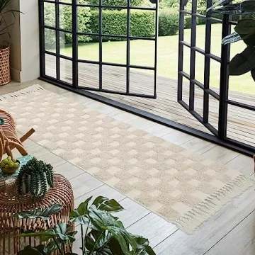 Buy Lanffia Checkerboard Tufted Rug - Stylish and Washable