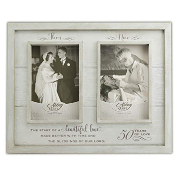 Then & Now 50th Anniversary Photo Frame Gift for Couples