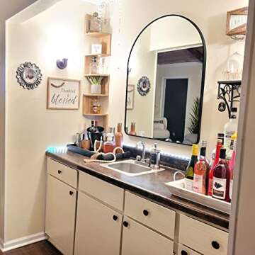 MYlovelylands 24x36 inch Black Arched Mirror for Bathroom Vanity Mirror or Wall Decor Arch Mirror Brushed Metal Frame Wall Mounted Mirror for Bathroom LivingRoom Bedroom Entryway