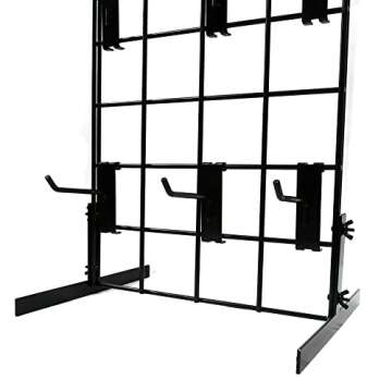 Counter Top Gridwall Display Unit, 24" x 12" Tabletop Grid with [10] 4" D Grid Hooks, Black, 1 Unit
