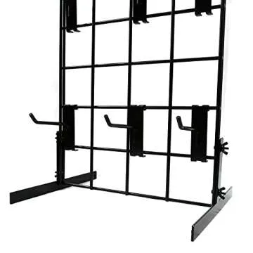 Counter Top Gridwall Display Unit, 24" x 12" Tabletop Grid with [10] 4" D Grid Hooks, Black, 1 Unit