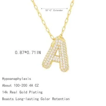 Stylish CIELTEAR Bubble Letter Necklace in Gold for Women