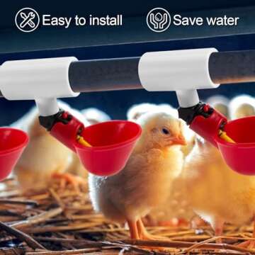 20 Pack Chicken Waterer PVC Tee Fittings - Durable and Easy Install