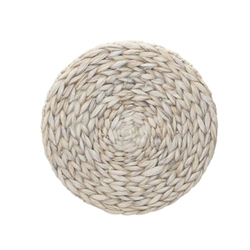 Chic Woven Wicker Basket Side Table with Lid