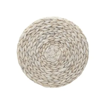 Chic Woven Wicker Basket Side Table with Lid