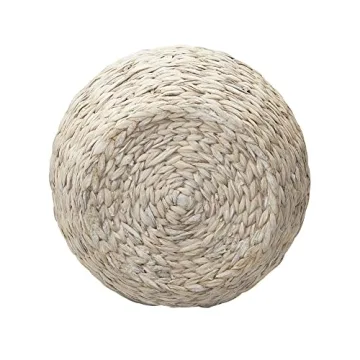 Chic Woven Wicker Basket Side Table with Lid