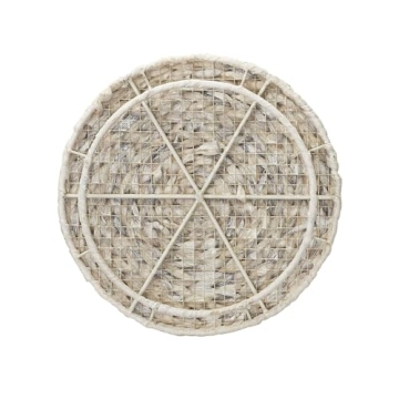 Chic Woven Wicker Basket Side Table with Lid