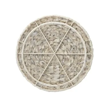 Chic Woven Wicker Basket Side Table with Lid