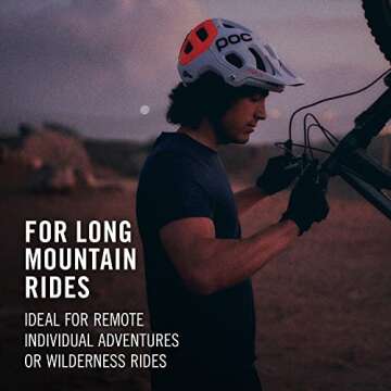 POC Tectal Race Spin NFC Helmet for Mountain Biking - Hydrogen White/Fluorescent Orange Avip (M/L)