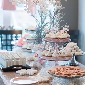 Rsstarxi 36 Pack Snowflake Cupcake Toppers for Parties