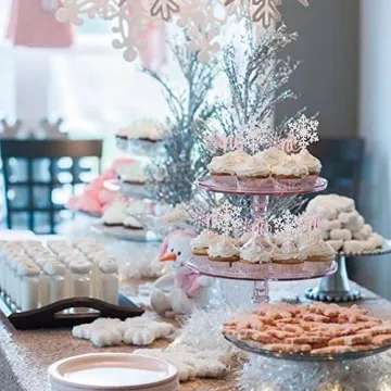 Rsstarxi 36 Pack Snowflake Cupcake Toppers for Parties