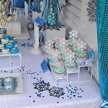 Rsstarxi 36 Pack Snowflake Cupcake Toppers for Parties