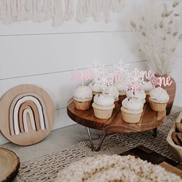 Rsstarxi 36 Pack Snowflake Cupcake Toppers for Parties