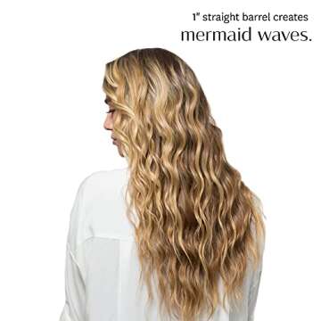 T3 - Undone Waves Straight Styling Iron Barrel | 1ââ‚¬ Straight Styling Wand Barrel for Relaxed Waves | Fits T3 Convertible Base | Adjustable Heat Settings