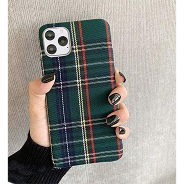 Mixneer Warm Flannel Plaid Cloth Phone Case Simple Plush Fabric Phone Case Compatible with iPhone 11...