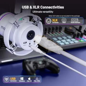 MAONO Gaming Audio Mixer & USB/XLR Microphone, Audio Interface with Pro-preamp, RGB, Bluetooth, 48V Phantom Power for Live Streaming, Podcasting, Content Create, Gaming MaonoCaster