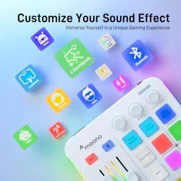 MAONO Gaming Audio Mixer & USB/XLR Microphone, Audio Interface with Pro-preamp, RGB, Bluetooth, 48V Phantom Power for Live Streaming, Podcasting, Content Create, Gaming MaonoCaster