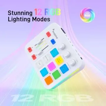 MAONO Gaming Audio Mixer & USB/XLR Microphone, Audio Interface with Pro-preamp, RGB, Bluetooth, 48V Phantom Power for Live Streaming, Podcasting, Content Create, Gaming MaonoCaster