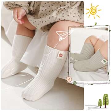 Baby Girl Boy Non Skid Crew Socks Toddler Infant Cotton Cartoon Socks 6 Pack, Assorted Color, 6-12 Months