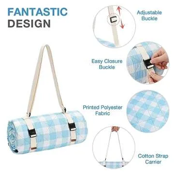 WILLOW WEAVE Extra Large Picnic Blanket Waterproof Outdoor