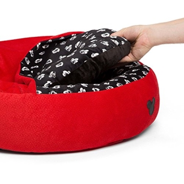 Disney Mickey Mouse Cozy Cuddler in Mickey Bobble, Red, Small, 22"x22" (Dog Bed/Cat Bed)