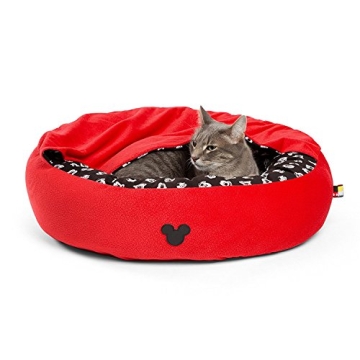 Disney Mickey Mouse Cozy Cuddler in Mickey Bobble, Red, Small, 22"x22" (Dog Bed/Cat Bed)