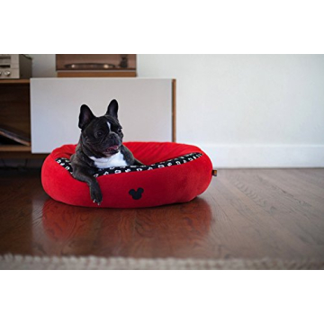 Disney Mickey Mouse Cozy Cuddler in Mickey Bobble, Red, Small, 22"x22" (Dog Bed/Cat Bed)