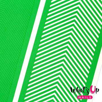 Whats Up Nails - Skinny Chevron Vinyl Tape Stencils for Nail Art Design (1 Sheet, 180 Strips)