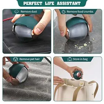 Reusable Gel Lint Roller for Pet Hair, Washable Lint Remover for Clothes Laundry, Portable Dog Cat Pet Hair Dust Fuzz Fur for Travel Household