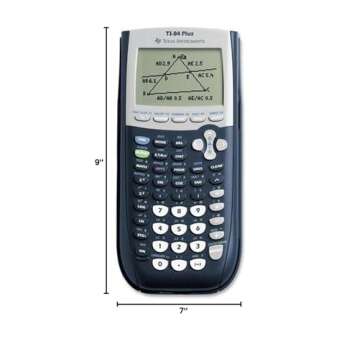 Texas Instruments Calculator, Graphing, USB Cable,3-1/3"x7-1/2"x9/10", Black (TI-84 PLUS)