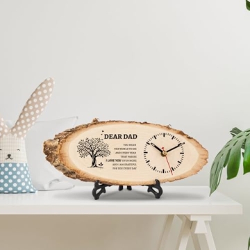 Calibron Gifts for Dad from Daughter Son, Dad Christmas Birthday Gift Wooden Clock Personalized Dad Gifts, Birthday Gifts for Dad DIY Clock Large