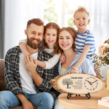 Calibron Gifts for Dad from Daughter Son, Dad Christmas Birthday Gift Wooden Clock Personalized Dad Gifts, Birthday Gifts for Dad DIY Clock Large