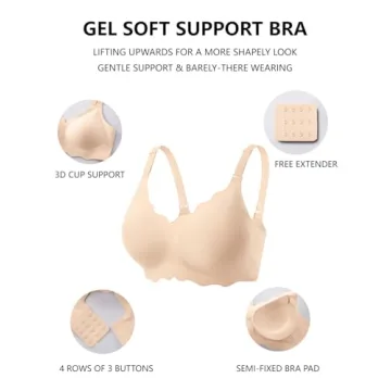 COCOMARTS Jelly Bras Wireless Push Up Seamless Comfort