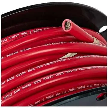 Ancor Red 2 AWG Battery Cable, 50ft Marine Grade Wire