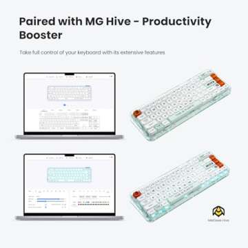MelGeek Mojo84 Plastic Transparent Mechanical Keyboard, Wireless Custom Gaming Keyboard with Bluetooth