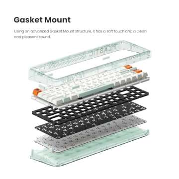 MelGeek Mojo84 Plastic Transparent Mechanical Keyboard, Wireless Custom Gaming Keyboard with Bluetooth