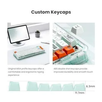 MelGeek Mojo84 Plastic Transparent Mechanical Keyboard, Wireless Custom Gaming Keyboard with Bluetooth