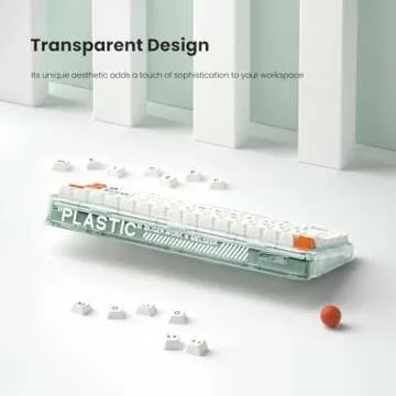 MelGeek Mojo84 Plastic Transparent Mechanical Keyboard, Wireless Custom Gaming Keyboard with Bluetooth