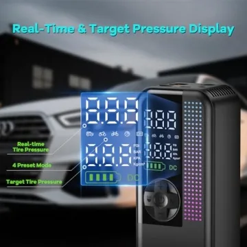 150 PSI Portable Tire Inflator with Dual Power and LED