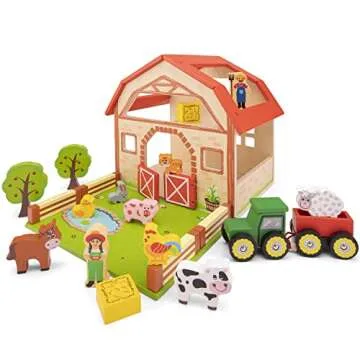 New Classic Toys Wooden Farm House Playset for Kids