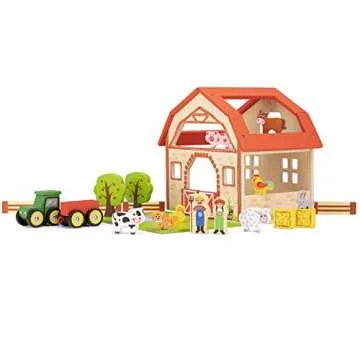 New Classic Toys Wooden Farm House Playset for Kids